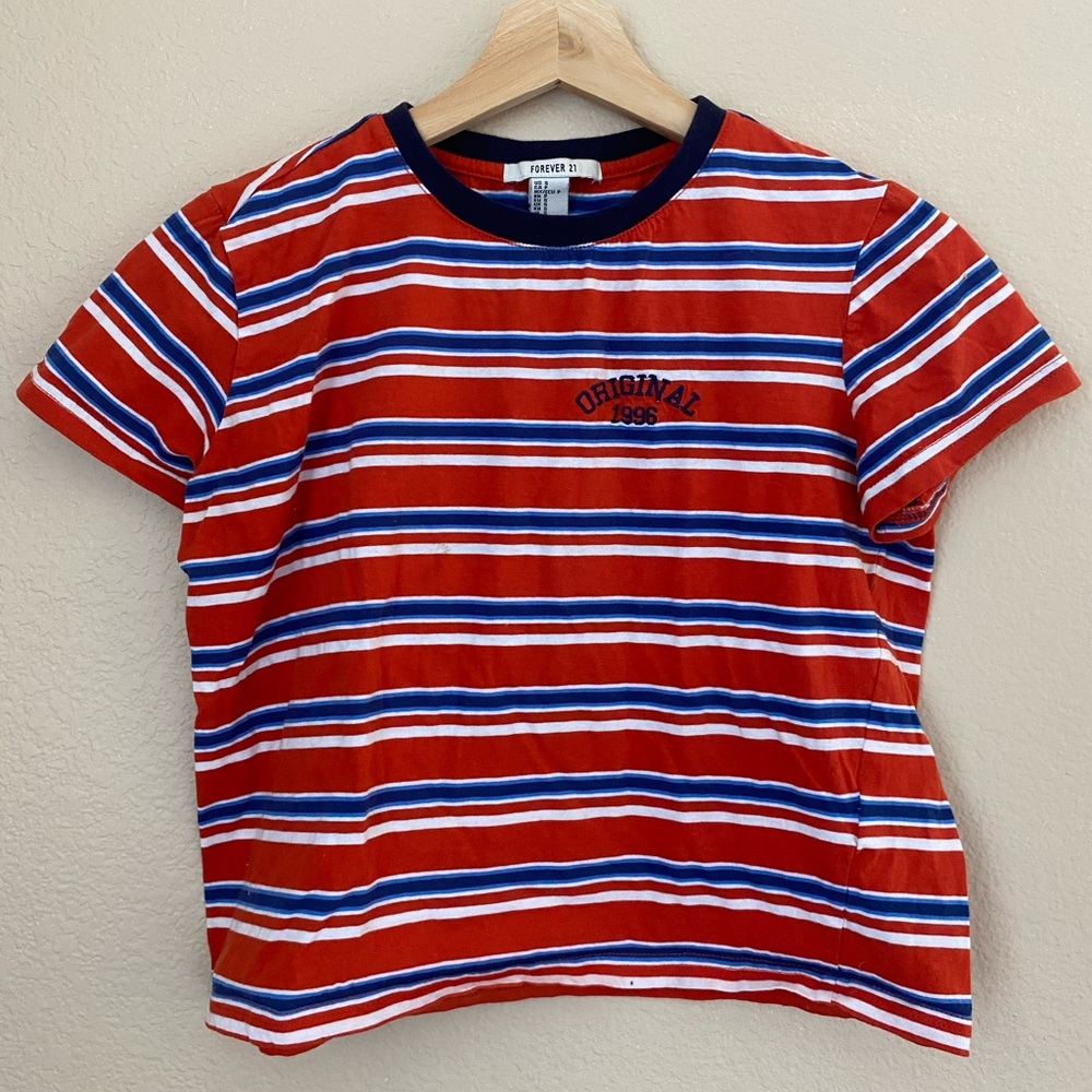 (free with purchase!) Striped Cropped T Shirt